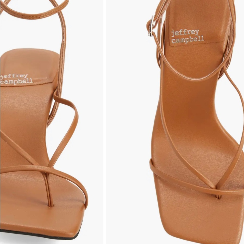Jeffrey Campbell Tan Geometric Heel Strappy Heels